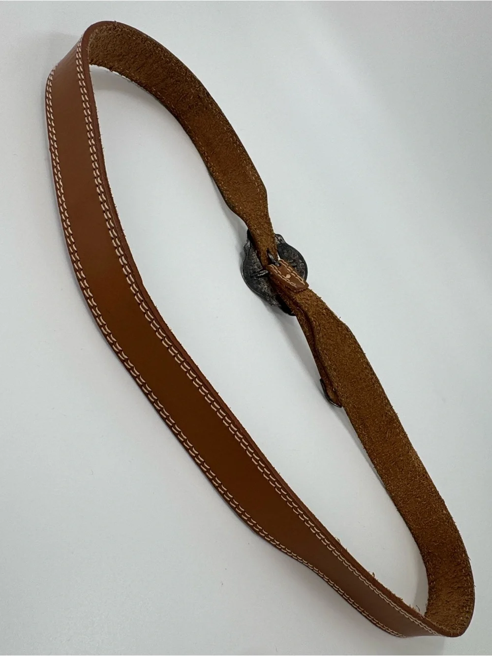 Vintage Liz Claiborne Genuine Leather Belt with Ornate Buckle Size L